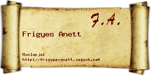 Frigyes Anett névjegykártya